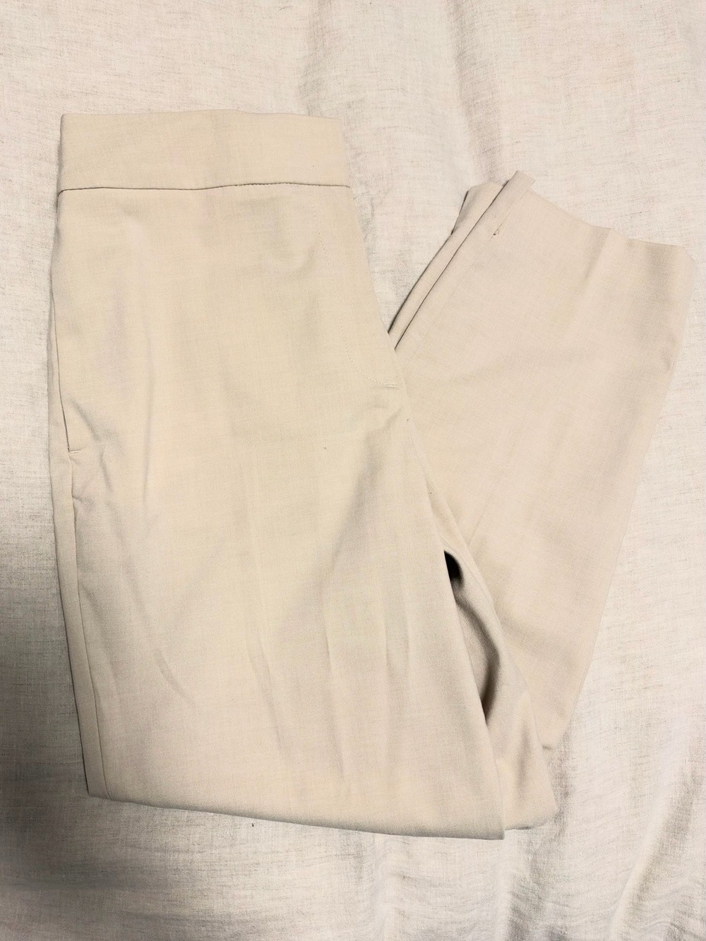 H&M Cream Straight-Leg Trousers